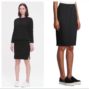 Eileen Fisher Organic Cotton Terry Pencil Skirt Black Size Small